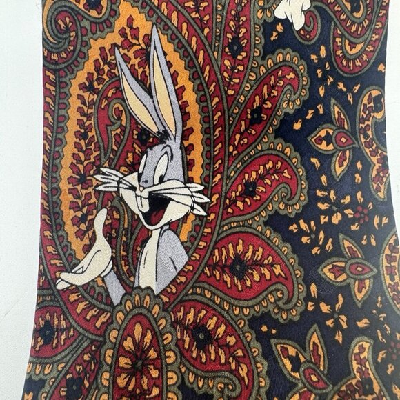 Vintage Tie 1994 Looney Tunes Mania Paisley Coyote Martian Bunny Taz - Picture 6 of 10
